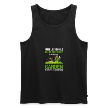 I Feel Like I Should Clean The House To My Garden - Männer Premium Bio Tank Top - Schwarz - Vorne - AI Model Male 178 light (178cm)