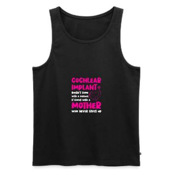 Cochlear Implant Mother Support Awareness Hearing - Männer Premium Bio Tank Top - Schwarz - Vorne - AI Model Male 178 light (178cm)