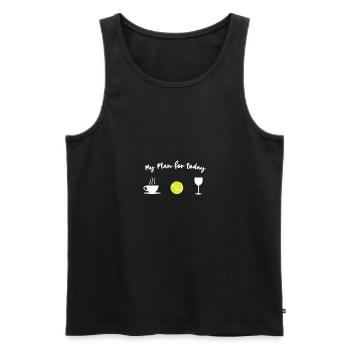 Tennis training l daily schedule - coffee tennis wine - Men's Premium Organic Tank Top - black - Front - AI Model Male 178 light (178cm)