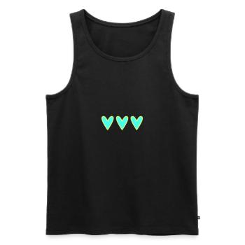 HERZ. HERZ. HEILIGER VALENTINSTAG. LIEBE. LIEBE. WEIHNACHTEN - Männer Premium Bio Tank Top - Schwarz - Vorne - Michal (187cm)