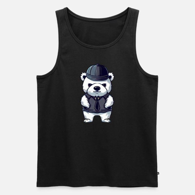 Cooler Gangster Eisbär - Männer Premium Bio Tank Top - Schwarz
