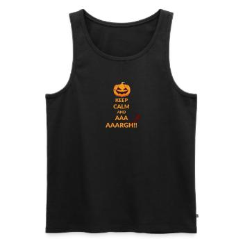 Cadeau effrayant de citrouille Drôle Halloween - Débardeur bio Premium Homme - noir - Devant - Michal (187cm)