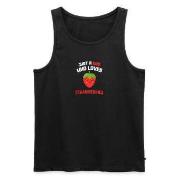 Kawaii Rote Beere Süßes Obst Mädchen Erdbeere - Männer Premium Bio Tank Top - Schwarz - Vorne - AI Model Male 178 light (178cm)
