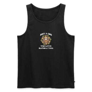 Yogi Faultier Mädchen Geschenk Mandala Yoga - Männer Premium Bio Tank Top - Schwarz - Vorne - Michal (187cm)