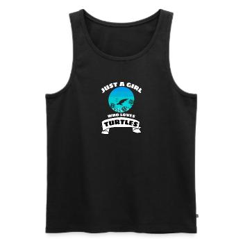 Tortue de mer rétro Fille Tortue de mer - Débardeur bio Premium Homme - noir - Devant - Michal (187cm)