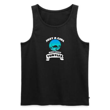 Tortue de mer Fille Rétro Tortue de mer - Débardeur bio Premium Homme - noir - Devant - Michal (187cm)