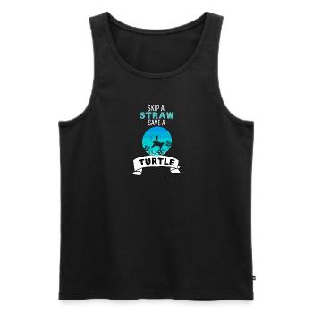 Ozean Tierliebhaber Retro Rette eine Schildkröte - Männer Premium Bio Tank Top - Schwarz - Vorne - Michal (187cm)