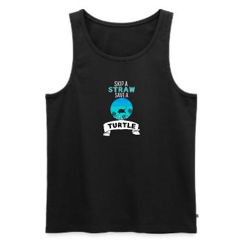 Retro Sea Creatures Ocean Animal Turtle - Men's Premium Organic Tank Top - black - Front - AI Model Male 178 light (178cm)