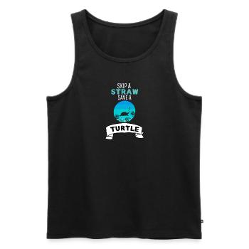 Sea Turtle Ocean Animal Retro Turtle - Men's Premium Organic Tank Top - black - Front - Michal (187cm)