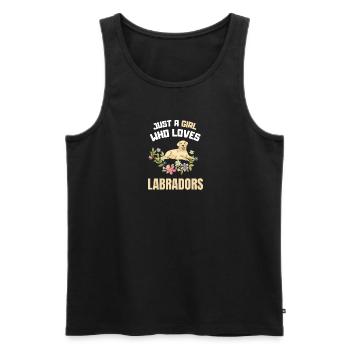 Blumen Hunde Haustier Mädchen Geschenk Labrador - Männer Premium Bio Tank Top - Schwarz - Vorne - Michal (187cm)