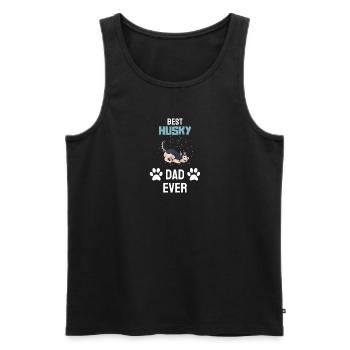 Husky Papa - Débardeur bio Premium Homme - noir - Devant - Michal (187cm)