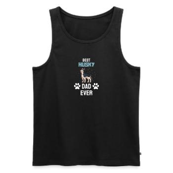 Chien Paw Chiens Papa Fête des Pères Cadeau Husky - Débardeur bio Premium Homme - noir - Devant - Michal (187cm)