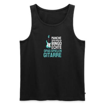 Rock Musik Rentner Gitarrist Opa Geschenk Gitarre - Männer Premium Bio Tank Top - Schwarz - Vorne - Michal (187cm)