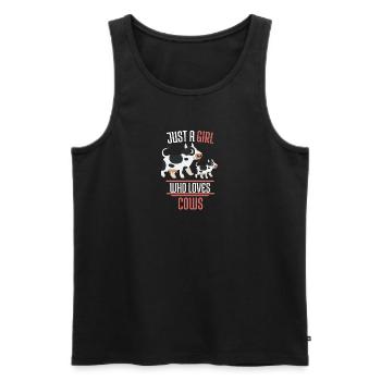 Farmer Farmer Farm Animal Girl Gift Cow - Men's Premium Organic Tank Top - black - Front - Michal (187cm)