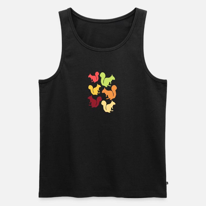 Retro Eichhörnchen - Männer Premium Bio Tank Top - Schwarz