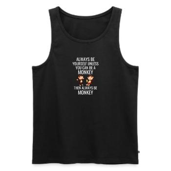 Amoureux des singes Zoo Animal Drôle de cadeau Singe - Débardeur bio Premium Homme - noir - Devant - AI Model Male 178 light (178cm)