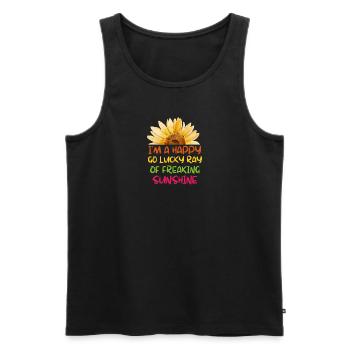 Botany Flowers Bloom Funny Gift Sunflower - Men's Premium Organic Tank Top - black - Front - Michal (187cm)