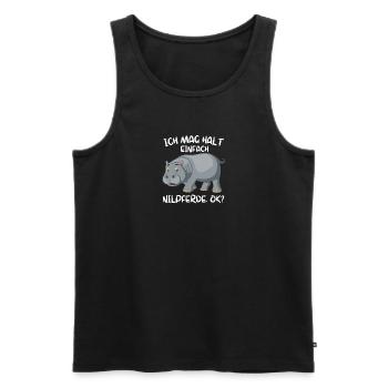 Hippo Tierliebhaber Afrika Tier Geschenk Nilpferd - Männer Premium Bio Tank Top - Schwarz - Vorne - Michal (187cm)