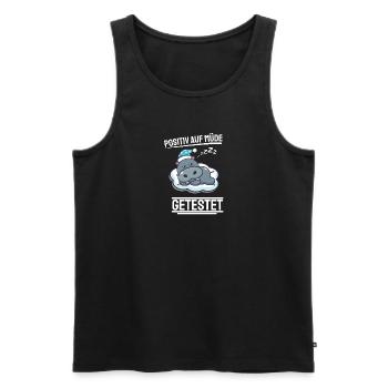 Lustiges Langschläfer Hippo Geschenk Nilpferd - Männer Premium Bio Tank Top - Schwarz - Vorne - AI Model Male 178 light (178cm)
