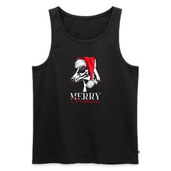 Santa SHORTHAIR COLLIE Merry Christmas Dog Wilsigns - Men's Premium Organic Tank Top - black - Front - Michal (187cm)