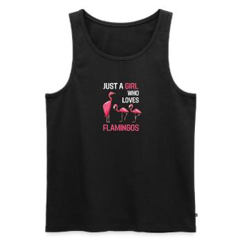 Exotic Bird Girl Gift Pink Flamingo - Men's Premium Organic Tank Top - black - Front - AI Model Male 178 light (178cm)