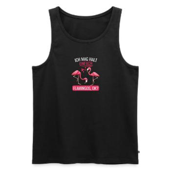 Tropen Vogel Tier Geschenk Lustiges Rosa Flamingo - Männer Premium Bio Tank Top - Schwarz - Vorne - Michal (187cm)