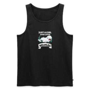 Beluga Whale Girl Ocean Animal Gift Beluga - Men's Premium Organic Tank Top - black - Front - AI Model Male 178 light (178cm)
