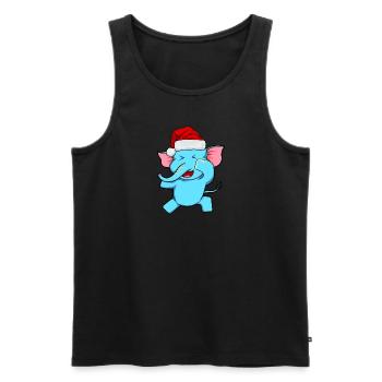 Zoo Animal Cadeau Dabbing Père Noël Eléphant - Débardeur bio Premium Homme - noir - Devant - Michal (187cm)