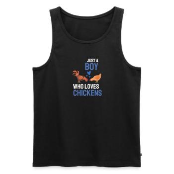 Farm Animal Farmer Boy Gift Chicken - Men's Premium Organic Tank Top - black - Front - AI Model Male 178 light (178cm)