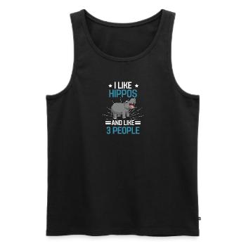 Afrique Hippopotame animal cadeau hippopotame drôle - Débardeur bio Premium Homme - noir - Devant - Michal (187cm)