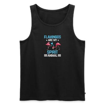Tropical Animal Bird Gift Funny Flamingo - Men's Premium Organic Tank Top - black - Front - Michal (187cm)