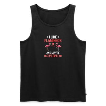 Exotic Bird Animal Funny Gift Flamingo - Men's Premium Organic Tank Top - black - Front - AI Model Male 178 light (178cm)