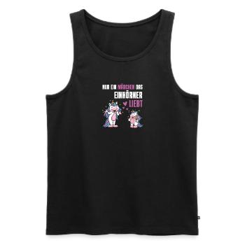 Fantasy Tierliebhaber Mädchen Geschenk Einhorn - Männer Premium Bio Tank Top - Schwarz - Vorne - Michal (187cm)