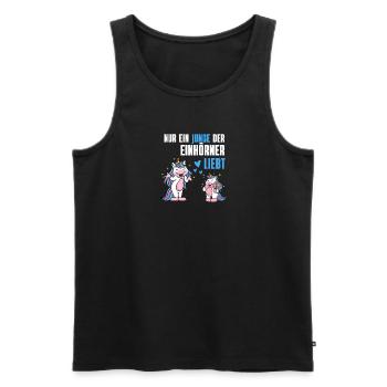 Fantasy Tierliebhaber Jungen Geschenk Einhorn - Männer Premium Bio Tank Top - Schwarz - Vorne - Michal (187cm)