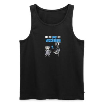 Tierliebhaber Trash Panda Jungs Geschenk Waschbär - Männer Premium Bio Tank Top - Schwarz - Vorne - Michal (187cm)