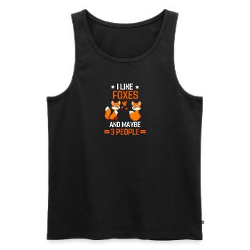 Animal Lovers Forest Animal Gift Funny Fox - Men's Premium Organic Tank Top - black - Front - Michal (187cm)