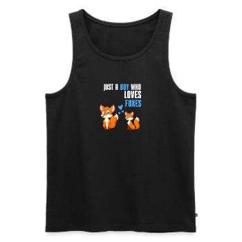 Waldbewohner Tierliebhaber Jungen Geschenk Fuchs - Männer Premium Bio Tank Top - Schwarz - Vorne - Michal (187cm)
