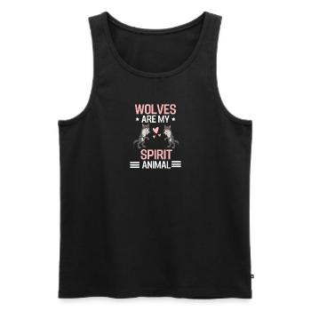 Raubtier Waldbewohner Wölfe Geschenk Lustiges Wolf - Männer Premium Bio Tank Top - Schwarz - Vorne - Michal (187cm)