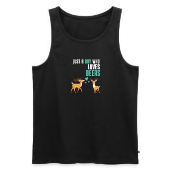 Waldbewohner Wald Tier Jungen Geschenk Hirsch - Männer Premium Bio Tank Top - Schwarz - Vorne - Michal (187cm)
