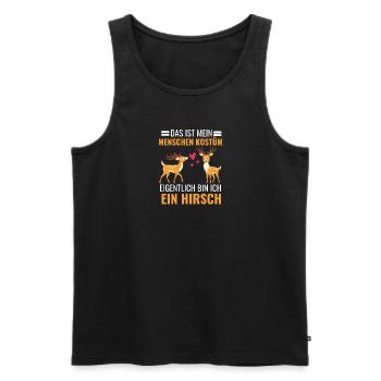 Hirsch Kostüm Waldbewohner Geschenk Wald Hirsch - Männer Premium Bio Tank Top - Schwarz - Vorne - Michal (187cm)