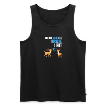 Hirsch Junge Waldbewohner Tier Geschenk Hirsch - Männer Premium Bio Tank Top - Schwarz - Vorne - Michal (187cm)