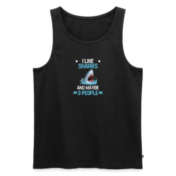 Ocean Animal Predator Sea Animal Gift Shark - Men's Premium Organic Tank Top - black - Front - AI Model Male 178 light (178cm)