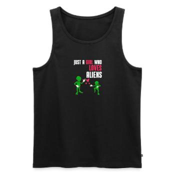 Außerirdischer Mädchen Sci Fi UFO Geschenk Alien - Männer Premium Bio Tank Top - Schwarz - Vorne - Michal (187cm)