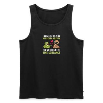 Lustiges Schlangen Kostüm Geschenk Schlange - Männer Premium Bio Tank Top - Schwarz - Vorne - Michal (187cm)