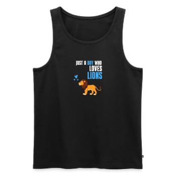 Afrique Amoureux des animaux Lion Cub Cadeau Lion - Débardeur bio Premium Homme - noir - Devant - AI Model Male 178 light (178cm)