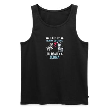 Zebra Kostüm Party Afrika Zoo Tier Geschenk Zebra - Männer Premium Bio Tank Top - Schwarz - Vorne - Michal (187cm)