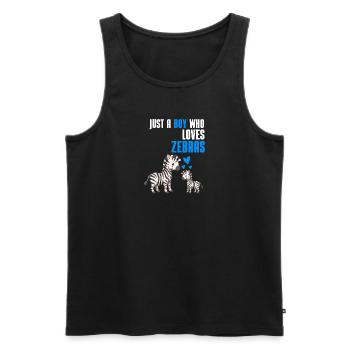 Afrika Tierliebhaber Zebra Jungen Geschenk Zebra - Männer Premium Bio Tank Top - Schwarz - Vorne - AI Model Male 178 light (178cm)