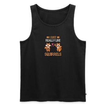 Tierliebhaber Wald Tier Geschenk Eichhörnchen - Männer Premium Bio Tank Top - Schwarz - Vorne - Michal (187cm)