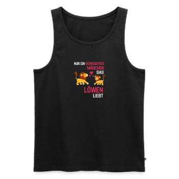 Löwen Mädchen Geschenk Afrika Safari Tier Löwe - Männer Premium Bio Tank Top - Schwarz - Vorne - Michal (187cm)