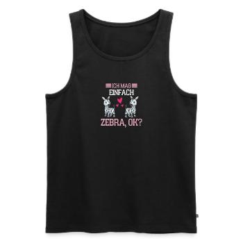 Tier Afrika Tierliebhaber Geschenk Lustiges Zebra - Männer Premium Bio Tank Top - Schwarz - Vorne - Michal (187cm)
